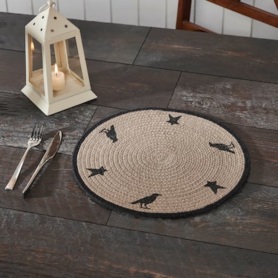 Raven Harvest Stencil Placemat 14 inch Diameter