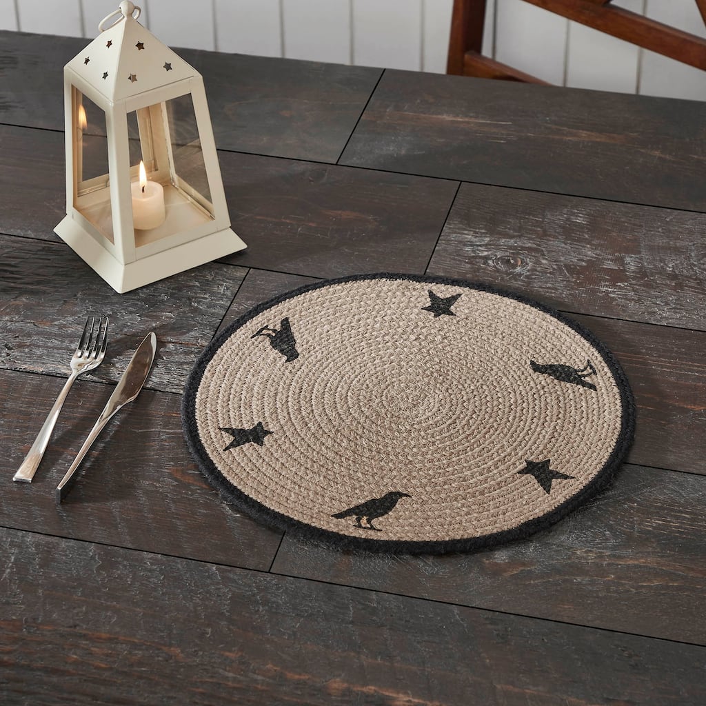 Raven Harvest Stencil Placemat 14 inch Diameter