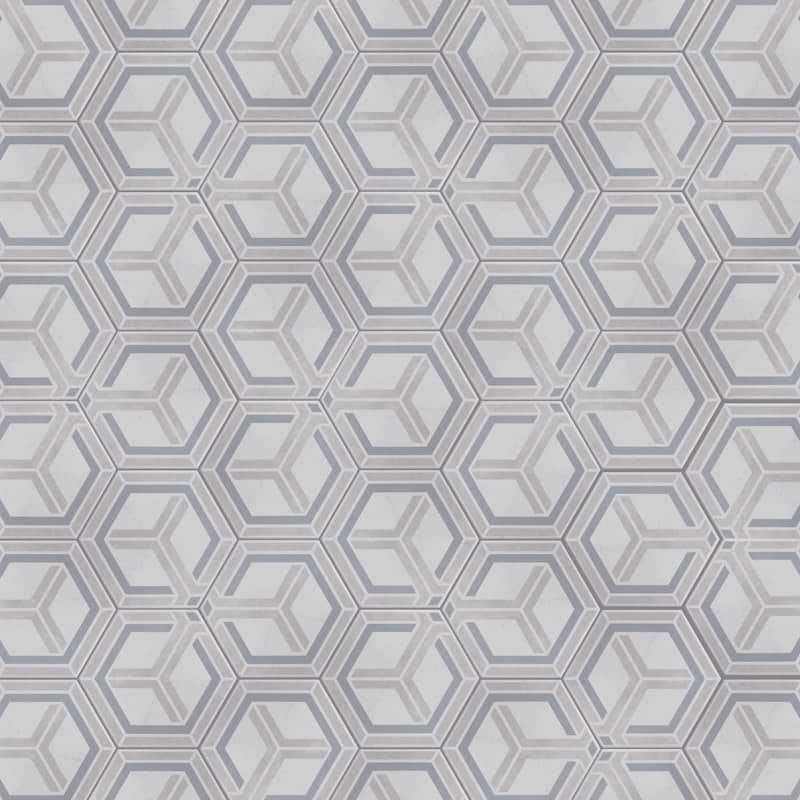 Merola Tile Odda Hex Decor Geo 5-7/8" x 6-3/4" Porcelain Floor and Wall Tile