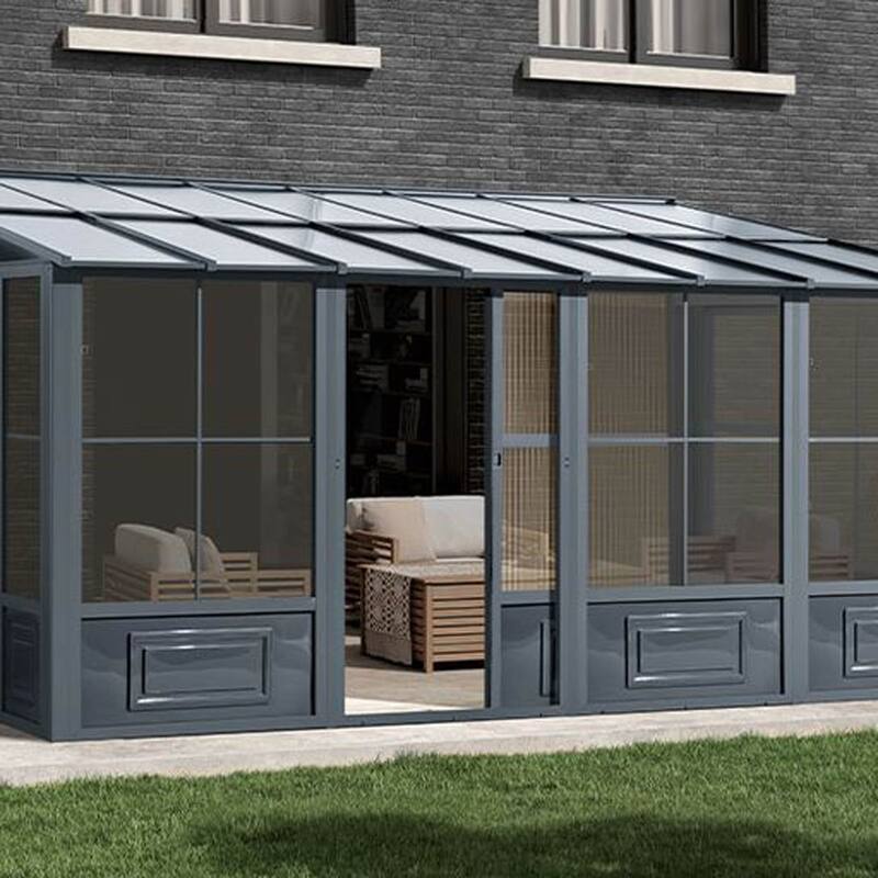 Gazebo Penguin Florence Wall-mounted Polycarbonate Roof Gazebo 10'