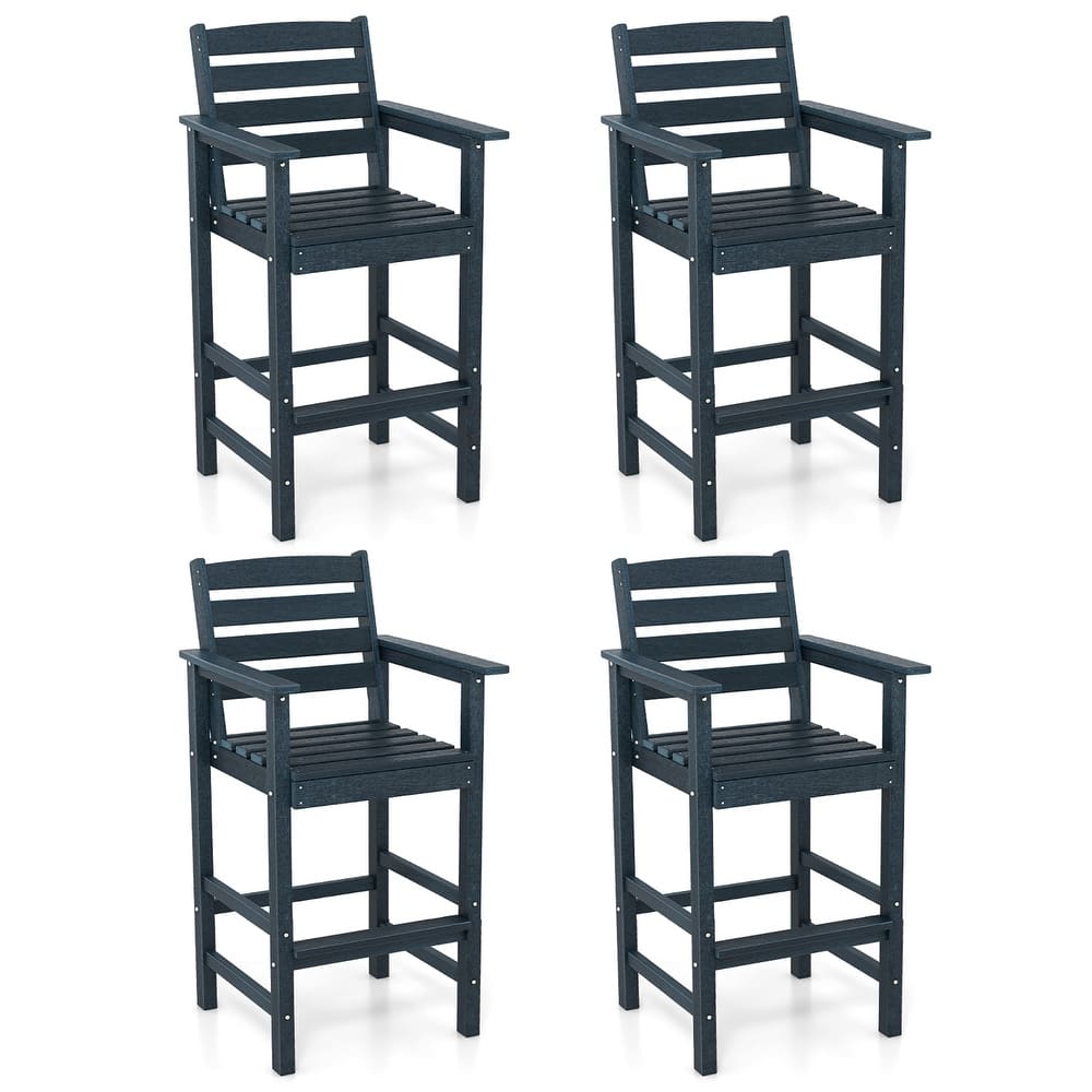 Gymax Patio Bar Stools Set of 4 Tall Adirondack Chair w/ Backrest