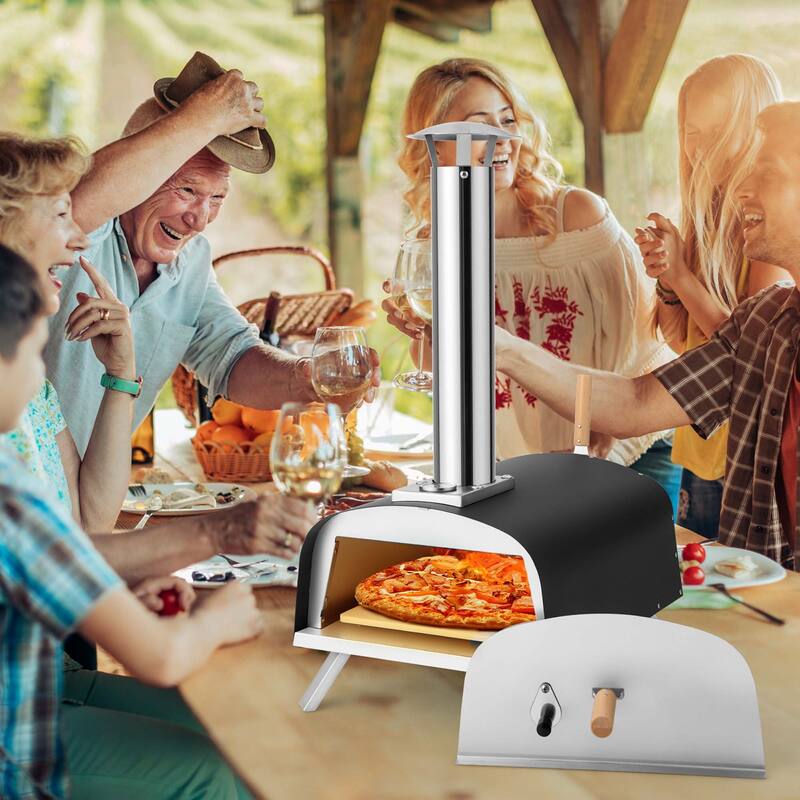 Costway 12" Multi-Fuel Pizza Oven Propane & Wood Fired Pizza Maker - See Details
