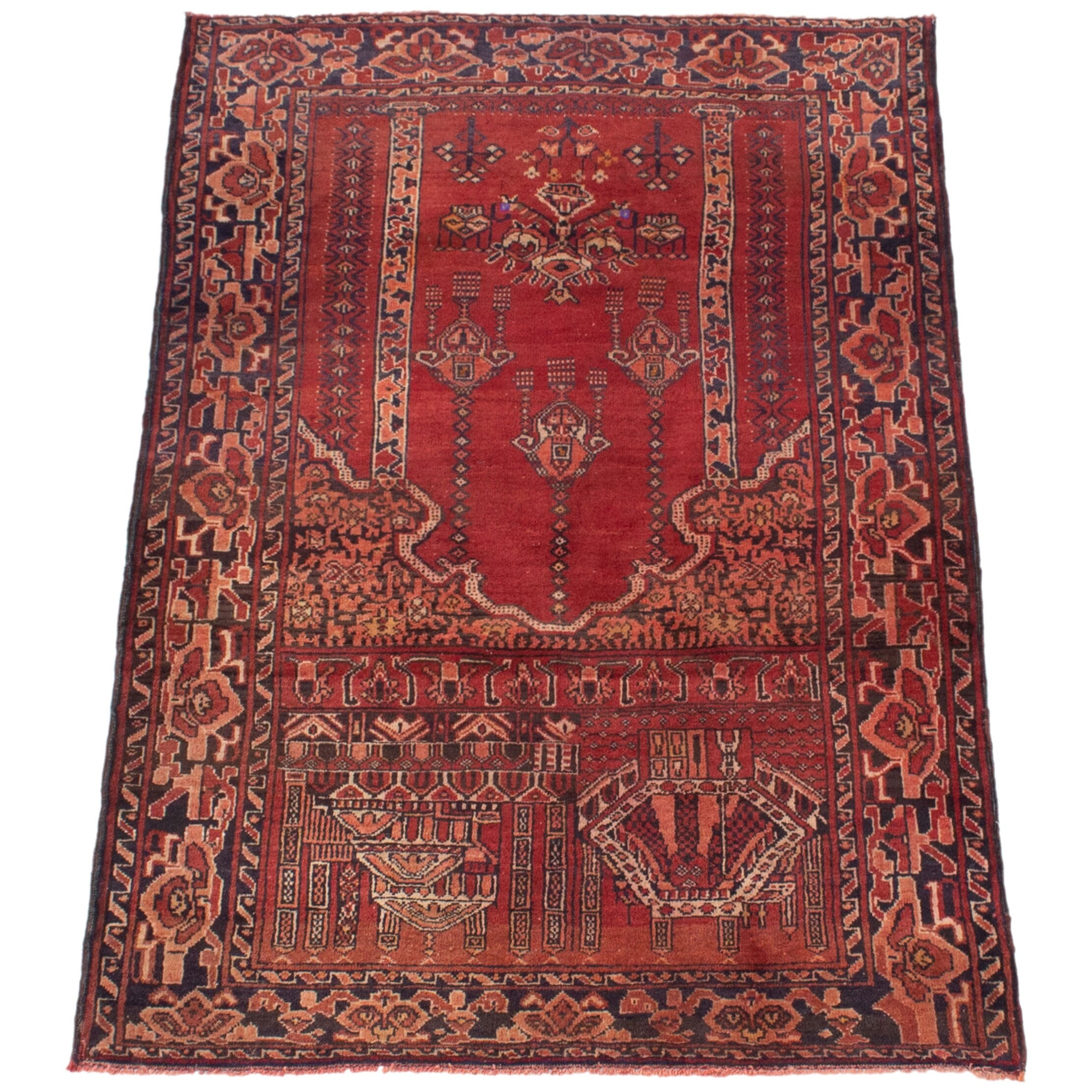 Bedroom Teimani Bordered Red Rug 3'0 x 5'0 Hand-Knotted Wool Rug eCarpet Gallery Area Rug for Living Room 356755 Bedroom Teimani Bordered Red Rug 3'0 x 5'0 Hand-Knotted Wool Rug eCarpet Gallery Area Rug for Living Room 356755