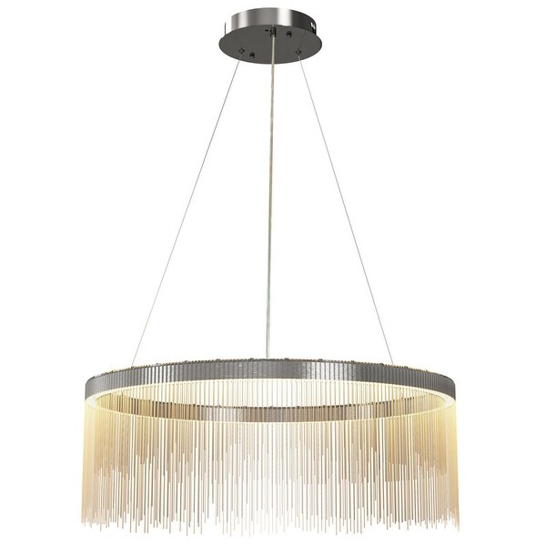 Aluminum Tassel Linear Chandelier Round Ceiling Pendant Lighting