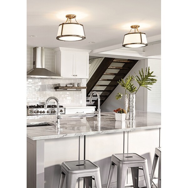 Hinkley Charlotte 3 Light Semi Flush Mount in Brushed Caramel Small Bed Bath Beyond 22511484