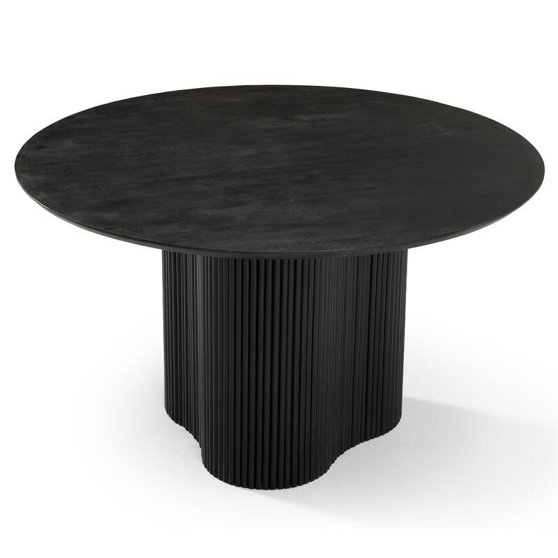 Modrest Myra Modern Black Wood Round Dining Table