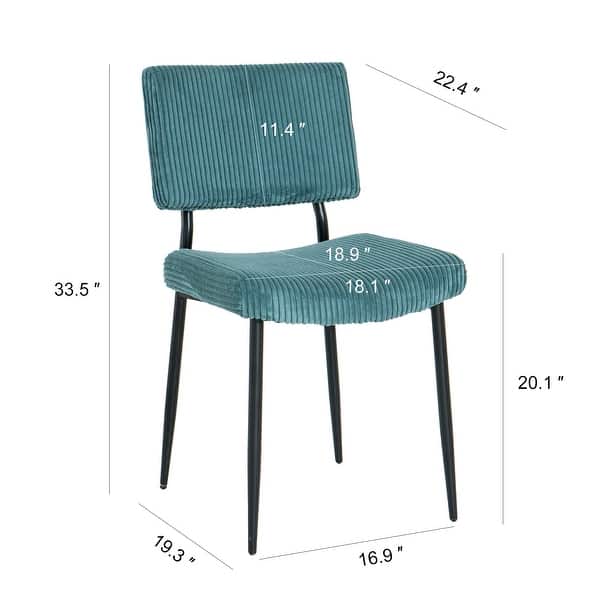 Green Fabric Dining Chair Dressing Chairs Stool Side Chairs Set of 2