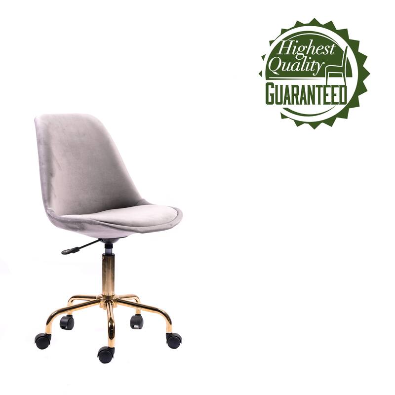 Porthos Home Ally Velvet Office Chair Gold Chrome Legs Gaslift Seat