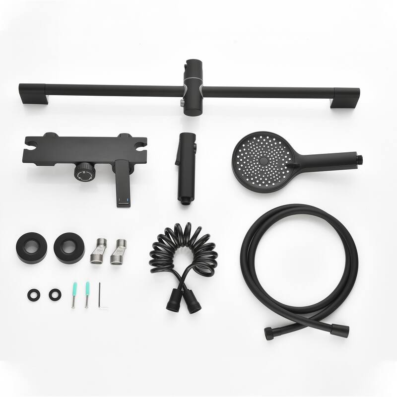 Shower Slide Bar System, 3-Function Handheld Shower Head with Spray Gun And Rough-In Valve