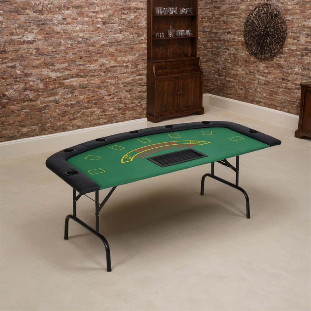 Poker Table Foldable,72" Blackjack Table for 7 Players with Chip