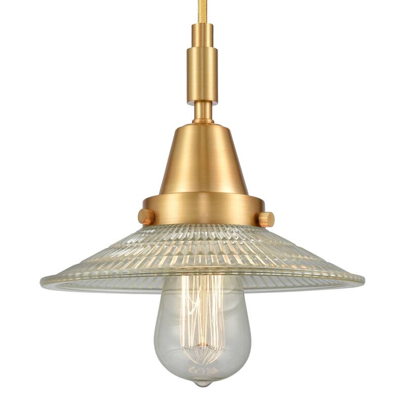 Innovations Lighting 447-1P-G2 Halophane 9" Wide Mini Pendant with - Satin Gold