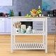 preview thumbnail 4 of 37, 2-shelf Natural Solid Wood Top Kitchen Island - N/A