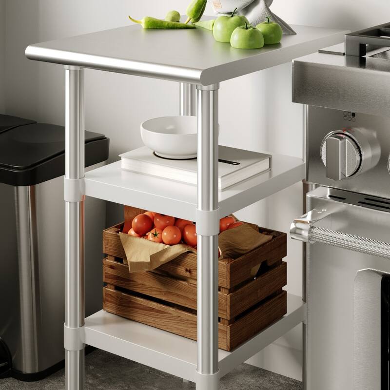 Galvanized Steel Adjustable Add-On Work Table Restaurant Shelf for Work Tables