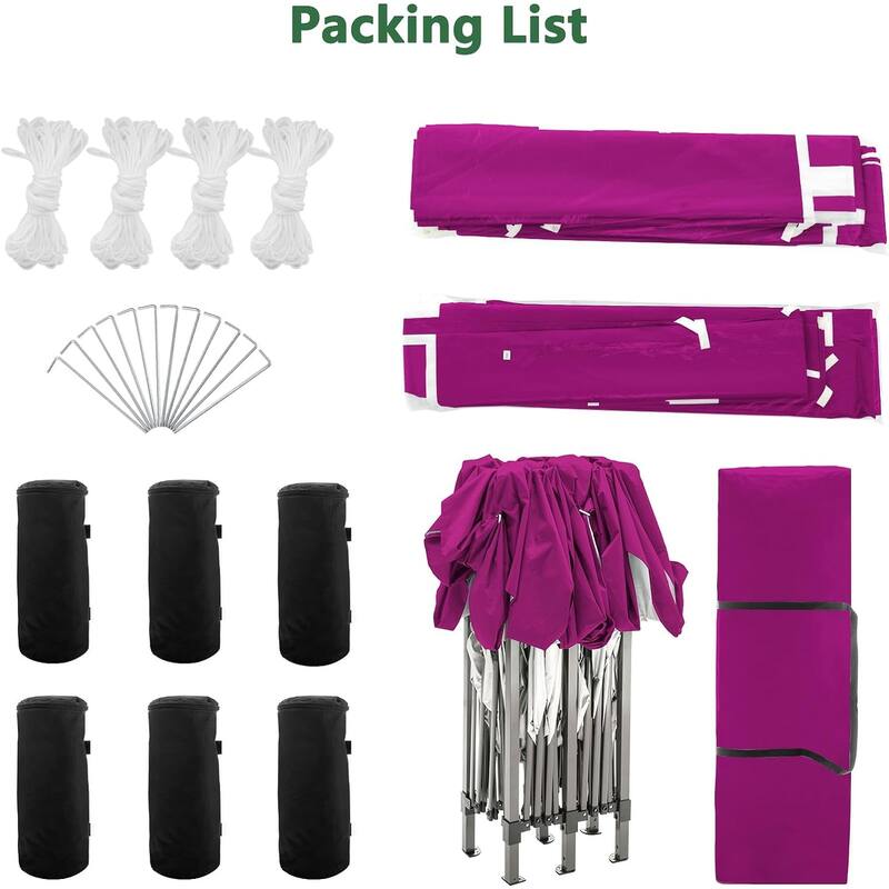 10 x 20 Pop Up Canopy Tent with 6 Sidewalls, Portable Party Canopy with 6 Weight Bag
