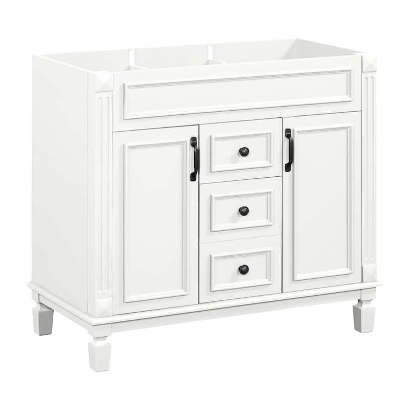 Roomfitters 36 Inch Bathroom Vanity without Sink, Freestanding Cabinet with 2 Soft Closing Doors and 2 Drawers