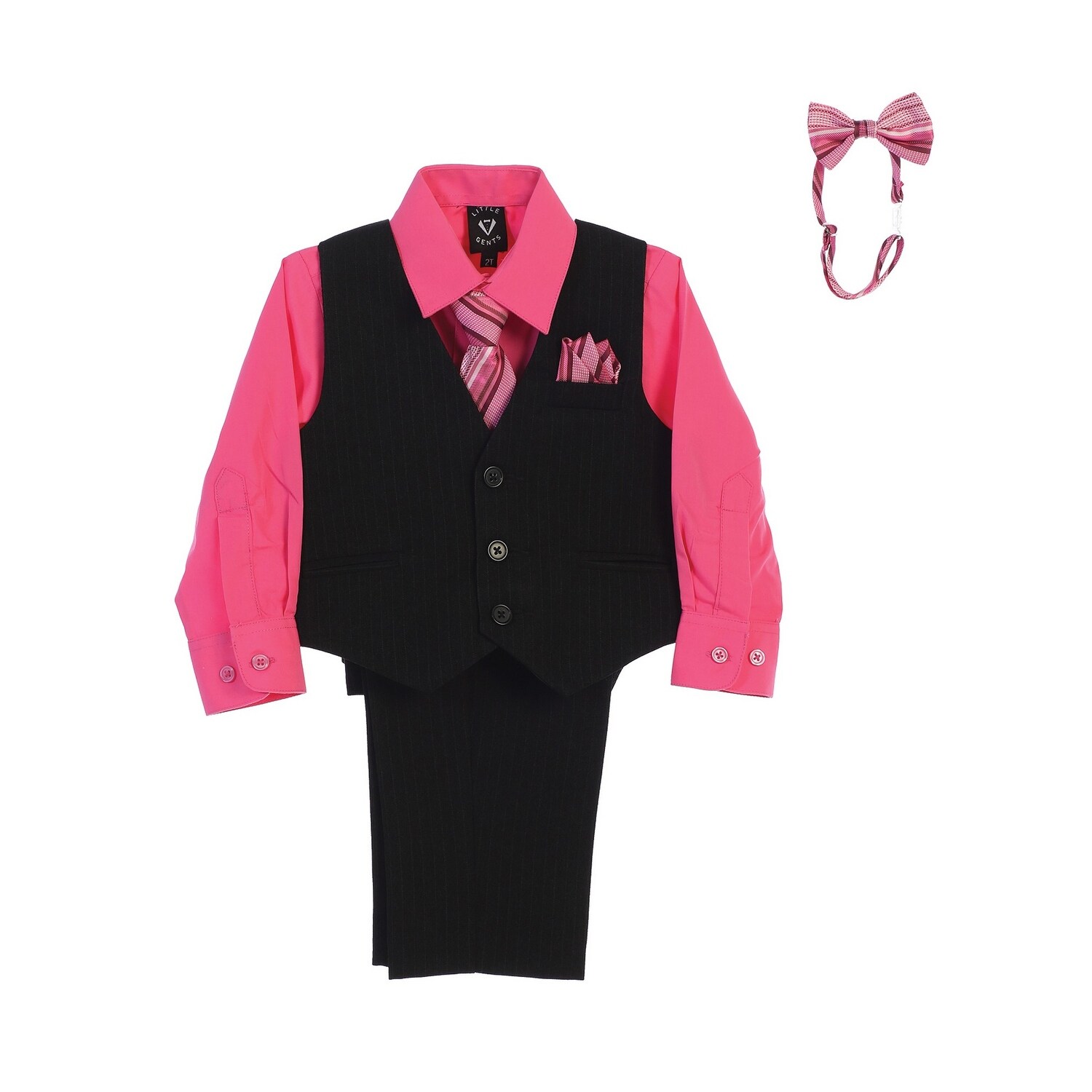 Black Pants Black Shirt Pink Bow Tie