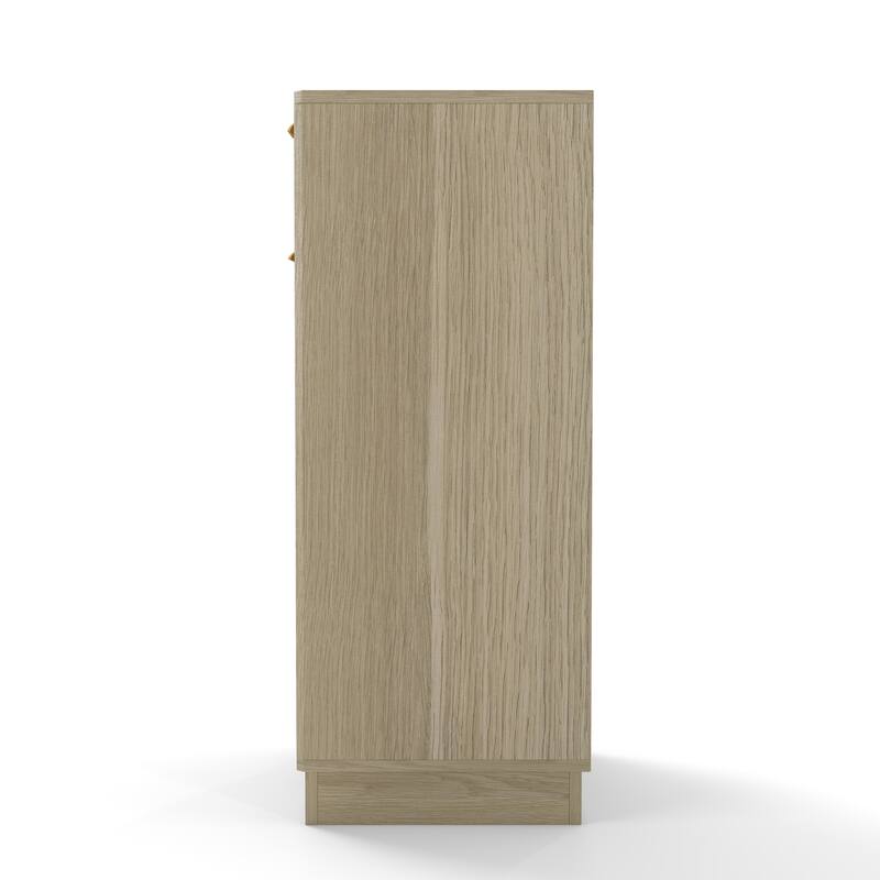 GDFStudio - Harper 13-Gallon Woodgrain Tilt-Out Cabinet with Textured Drawer & Hidden Waste Bin - 10-Gallon