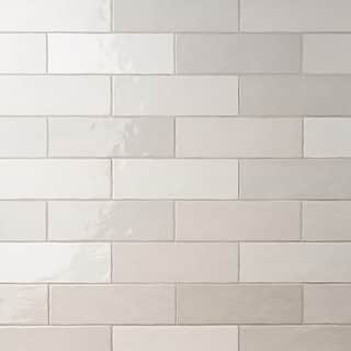 The Tile Life Zellige 2.5 x 8 Subway Blanco Glossy Ceramic Wall Tile