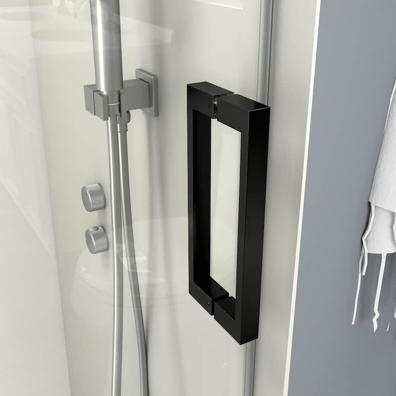 ABRUZZO 56-60" W x 76" H Frameless Soft-Closing Single Sliding Shower Door 1/4" (6mm) Explosion-Proof Tempered Glass