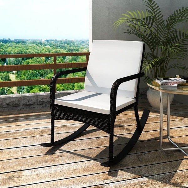 Shop vidaXL Rocking Garden Chair with Cushion and Pillow ... Shop vidaXL Rocking Garden Chair with Cushion and Pillow ... on Safavieh Outdoor Living Granton 5 Pc Living Set id=32037