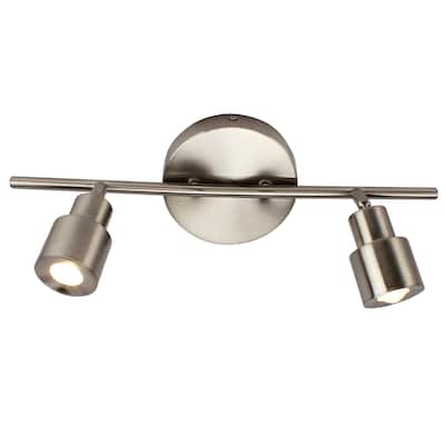 2-Light LED Flush Mount Ceiling and Wall light in Brushed Nickel