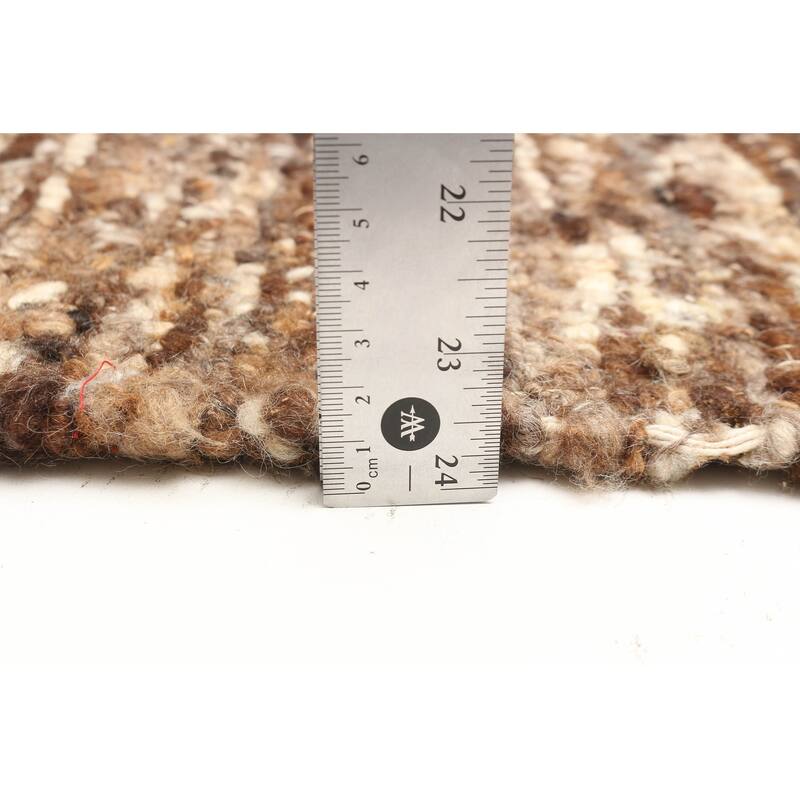 ECARPETGALLERY Braid weave Sienna Brown Wool Rug - 5'5 x 8'0