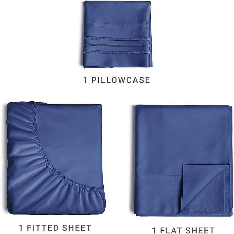 CGK Linens Brushed Microfiber Soft Wrinkle free 4 Piece Bed Sheet Set