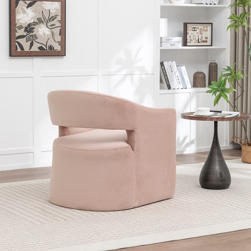 SEYNAR Modern Glam Velvet Accent Armchair Open Back with Ottoman Set of 2