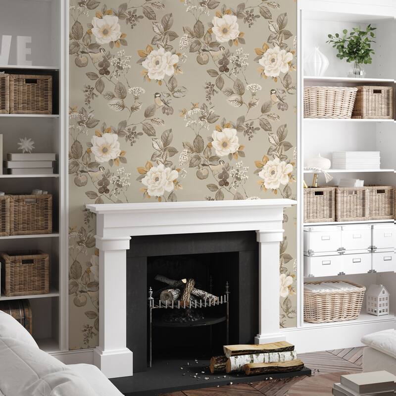 Belgravia Decor Bramble Beige Floral Wallpaper