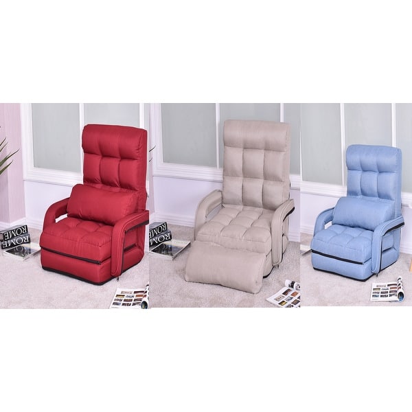 slide 2 of 33, Costway Folding Floor Single Sofa Recliner Chair W/ a Pillow 5