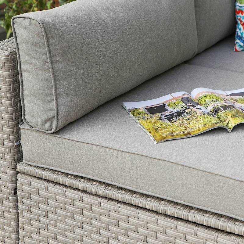 COSIEST 2 - Piece Sectional Add-on Armless Cushioned Patio Chairs