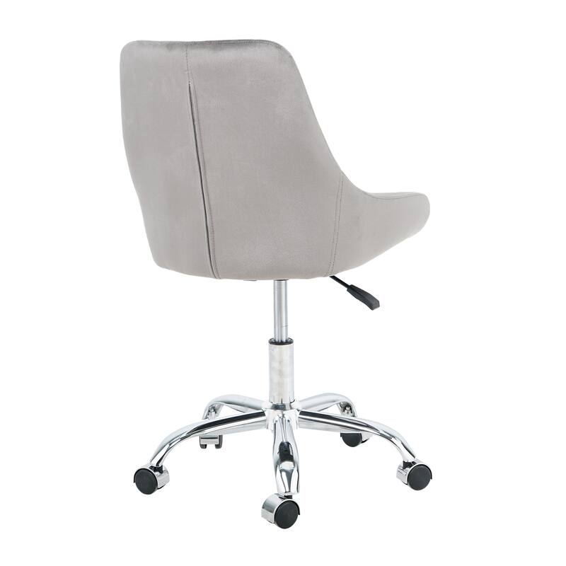 Modern Adjustable Height Velvet Dining Chair with Wheels Set of 1.