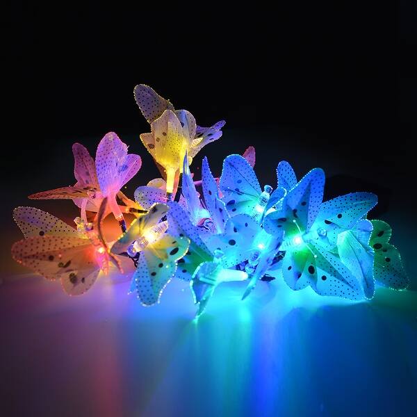 Shop 20 Led Outdoor Fiber Optic Butterfly Solar String Light