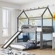 preview thumbnail 13 of 22, Twin over Twin Pine Bunk House Bed Gray