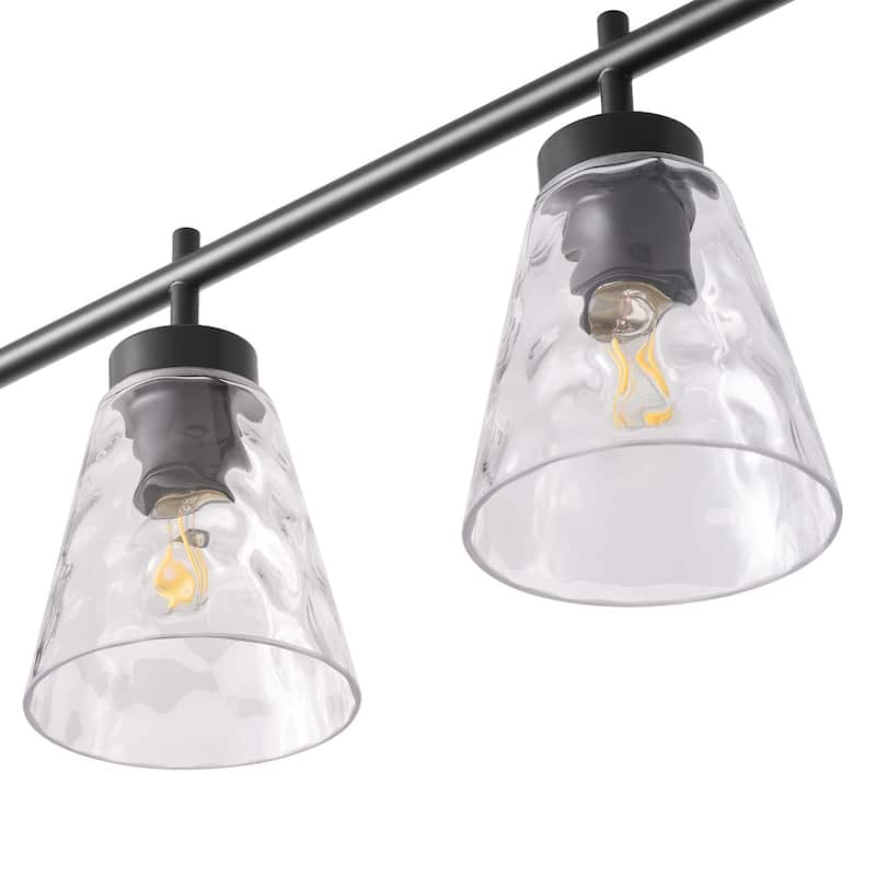 Unique Clear Water Ripple Glass Chandelier for Kitchen Island