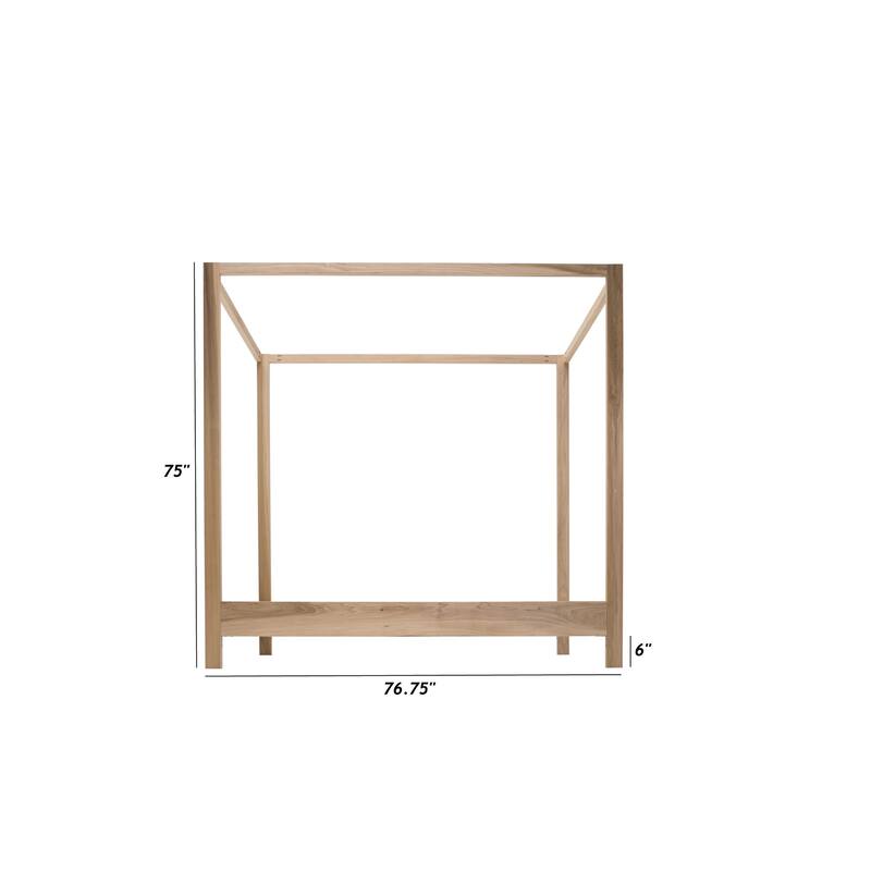 Full Size Bed - Gothic Glamour Canopy Platform Bed Frame - Solid Wood Bed