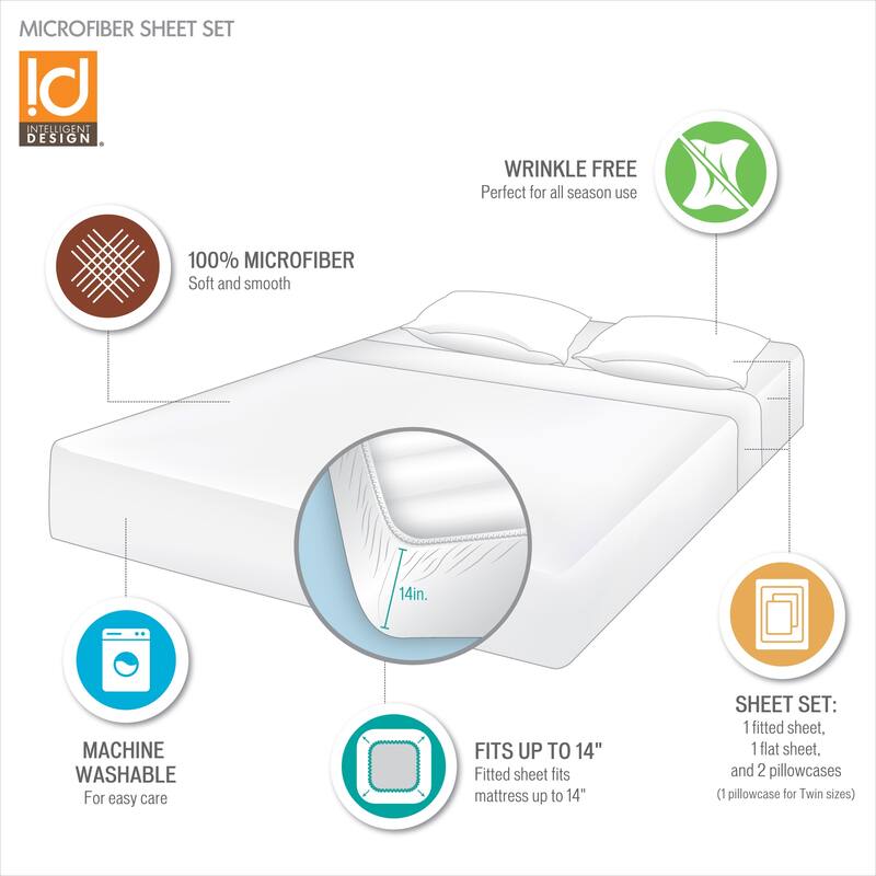 Intelligent Design Microfiber All Season Soft Touch Sheet Set