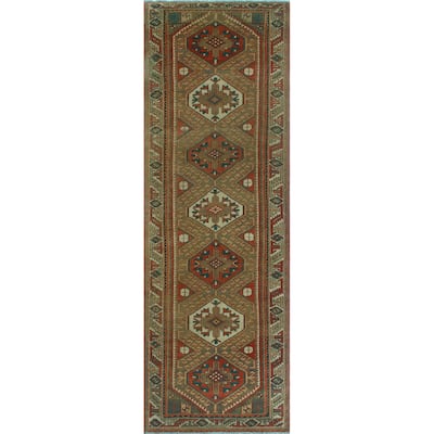 Fine Vintage Distressed Evangely Rust/Beige Runner - 3'1" x 9'8"