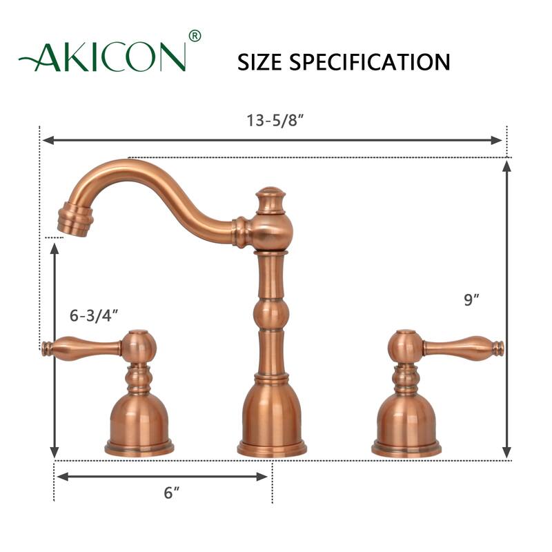 Widespread Two-handle Copper Bathroom Faucet