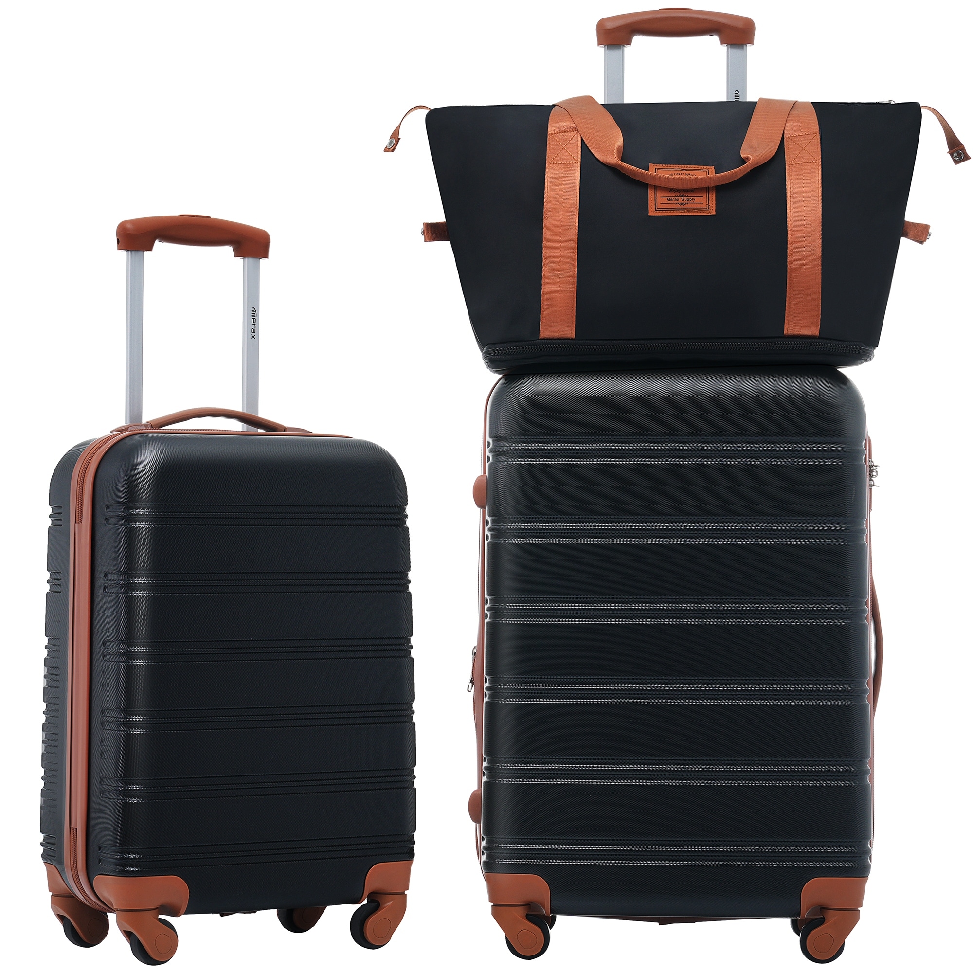 2-Pcs ABS Hardshell Luggage Set Lightweight Spinner Travel Suitcase with TSA Lock 24