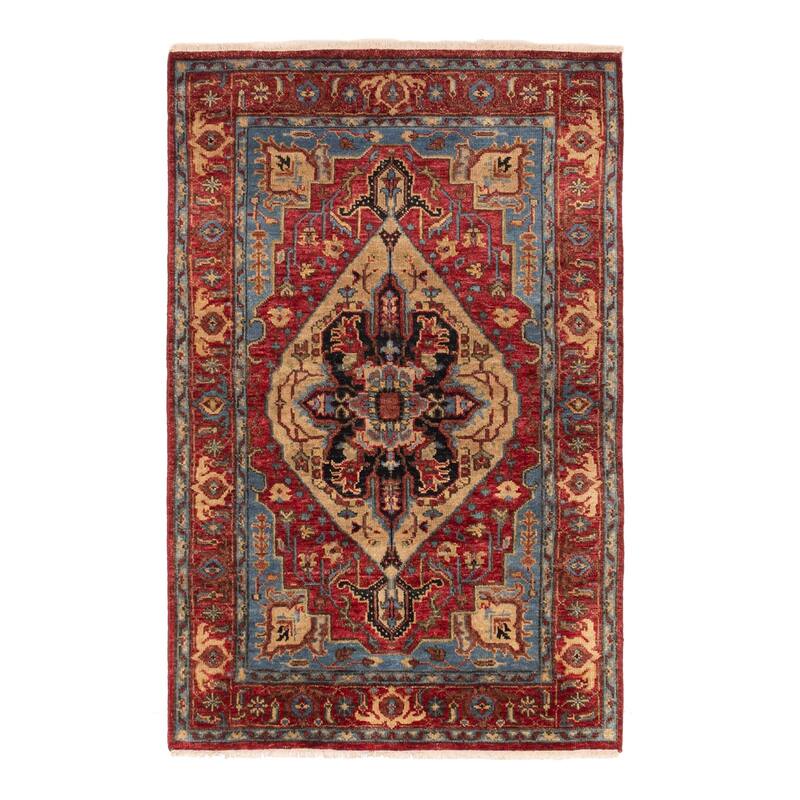 ECARPETGALLERY Hand-knotted Serapi Heritage Dark Red Wool Rug - 3'0 x 5'0