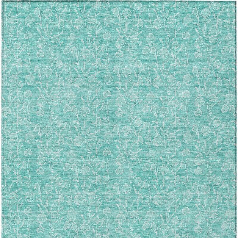 HomeRoots Floral Transitional Rectangle Outdoor Rug
