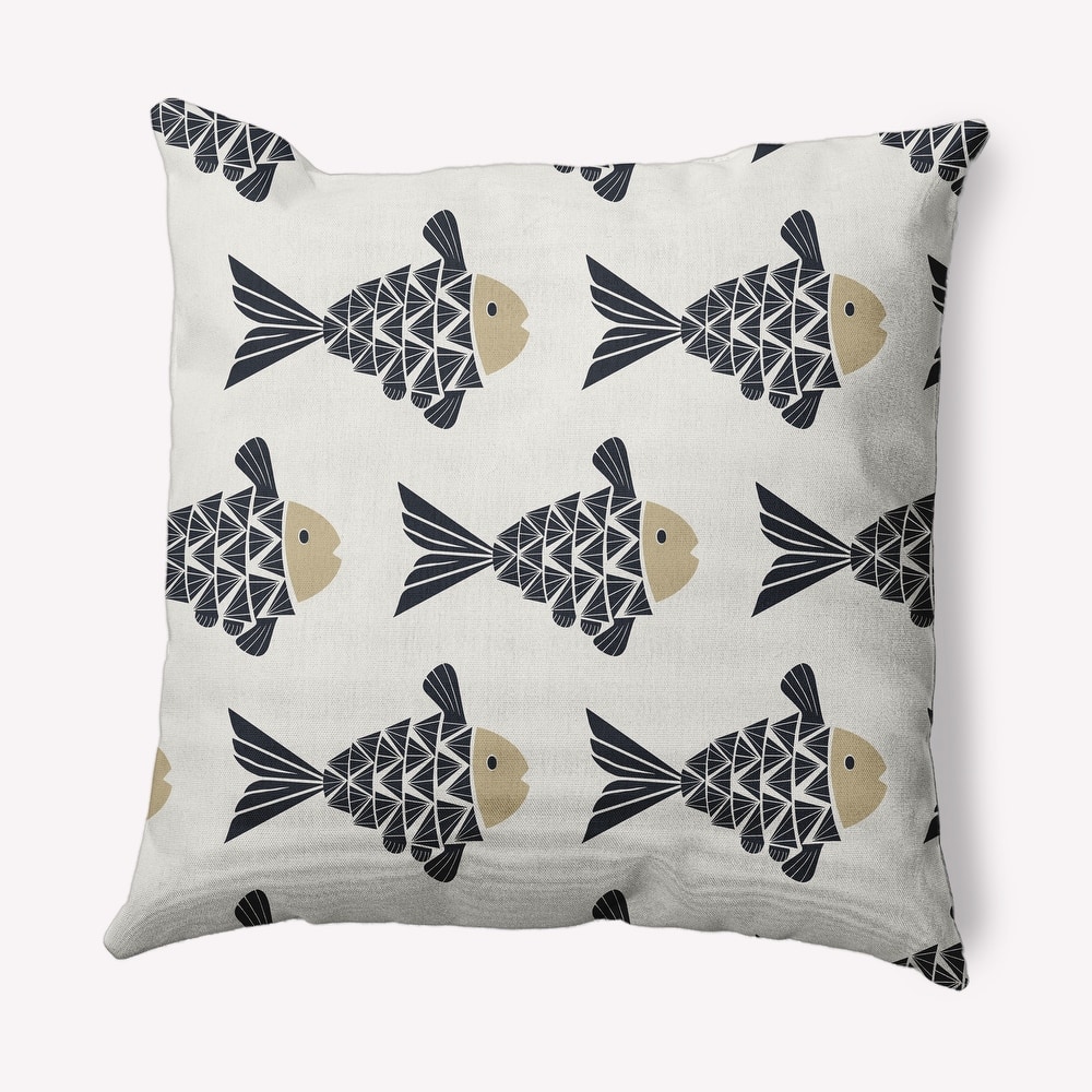 Fish Tales Nautical Indoor/Outdoor Throw Pillow
