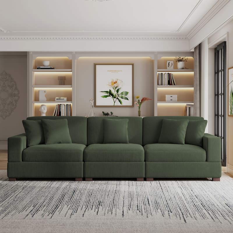 Modern Oversized Modular Sectional Sofa Set With Pillows