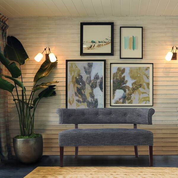 Jennifer Taylor Venus Curved Back Tufted Bench Settee On Sale Overstock 10813224 I have designed this outdoor bench with backrest so you can get make the top edges curved, using a jigsaw.