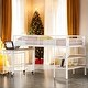 preview thumbnail 18 of 30, Twin Size Metal Loft Bed with Desk and Shelves, Space-Saving Design Children's Bed With Guardrail,Rolling Desk
