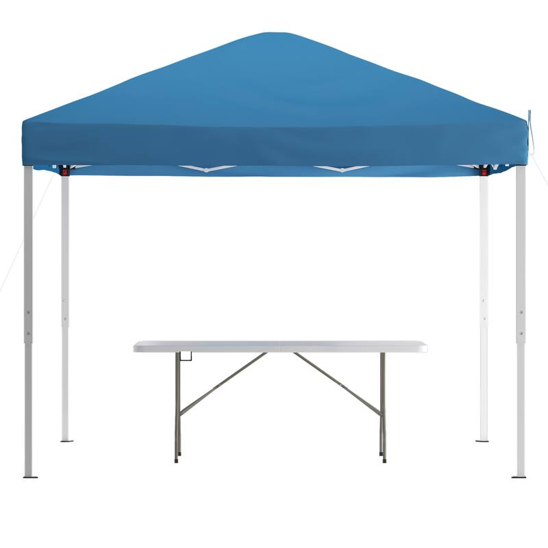 10' x 10' Pop Up Canopy Tent and 6 Ft. Bi-Fold Table with Carrying Handle