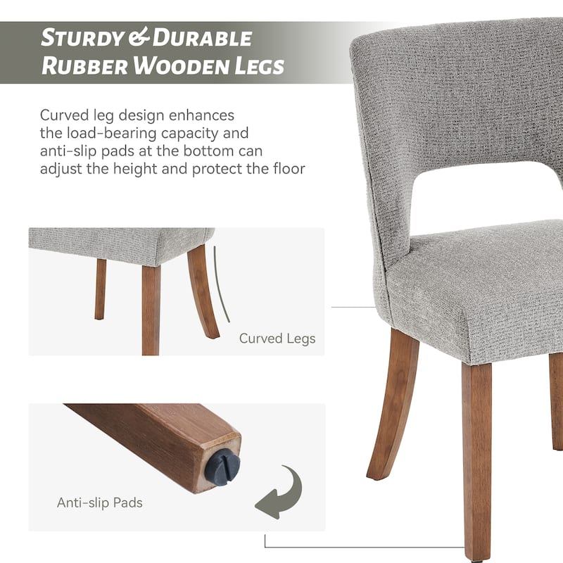 Dining Chairs Set of 2/4/6,Fabric Upholstered Kitchen Chairs with Wood Legs