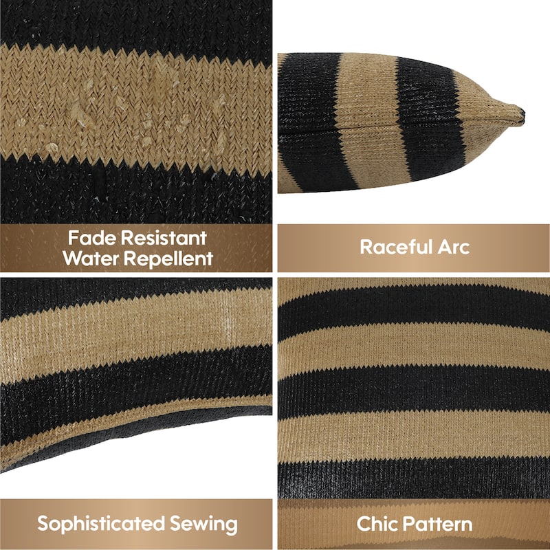 2 Pack Outdoor Throw Pillows, Cushions Simulated Straw Weaving Strip)- Soft & Comfortable Decorative Pillow Covers(18"x18")