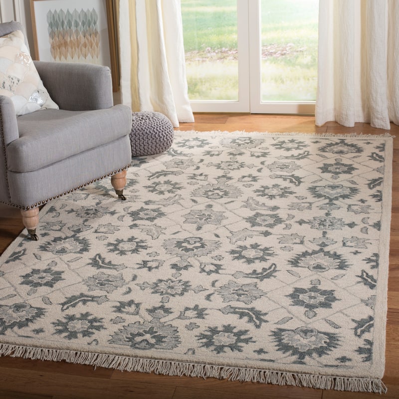 SAFAVIEH Handmade Aspen Cerise Boho Tribal Wool Rug - 5' x 8' - Green/Grey